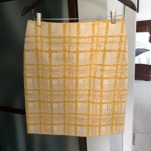 Talbots Tartan Plaid Pencil Skirt - Yellow/Cream Size 6P